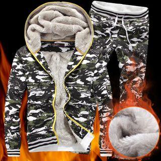 Set: Camouflage Hooded Jacket + Sweatpants