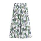 Patterned A-line Skirt White - One Size
