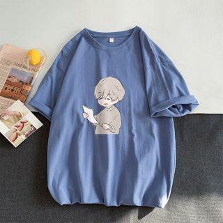 Cartoon Print Oversized T-shirt