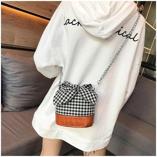 Checked Bucket Bag