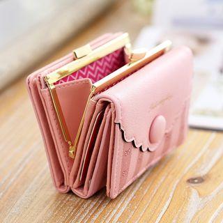 Scallop Trim Pinstripe Wallet