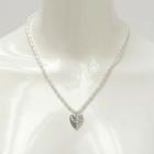 Heart-pendant Faux-pearl Chain Necklace