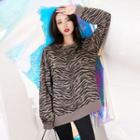 Zebra Print Oversize Pullover