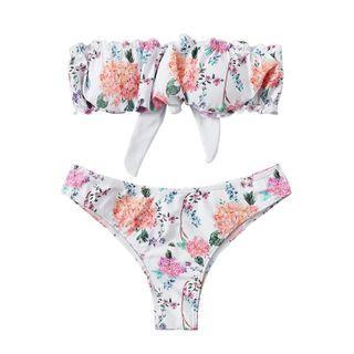 Swim Set: Floral Tube Top + Bottom