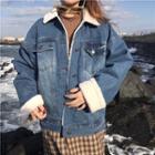 Fleece Loose-fit Denim Jacket