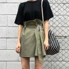 Belt-waist Mini Skirt
