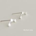 925 Sterling Silver Triple Dots Earring As Shown In Figure - One Size