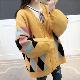 Diamond V-neck Cardigan