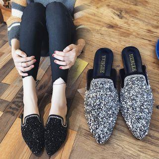 Rhinestone Pointy Mules