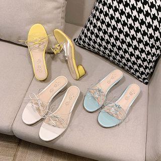Lace-up Block-heel Slide Sandals