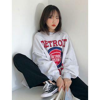 Graphic Printed Oversized Cotton Pullover