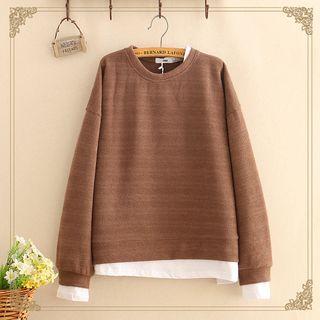 Inset Round-neck Knit Top