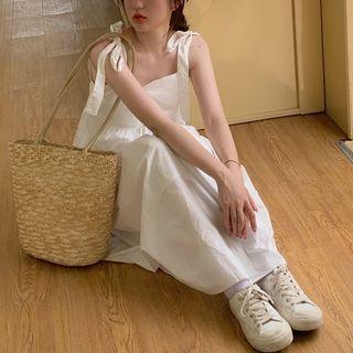 Sleeveless Plain Loose-fit Dress