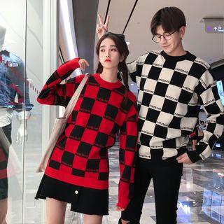 Couple Matching Check Sweater