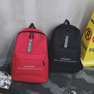 Plaid Strap Accent Backpack