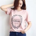 Round-neck Printed Lettering T-shirt