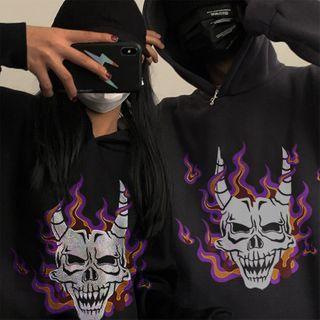 Couple Matching Skeleton Print Hoodie
