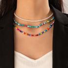 Set Of 3: Bead Necklace 21480 - Set Of 3 - Multicolor - One Size