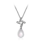 Elegant Fashion Simple Whit Pearl Pendant And Necklace Silver - One Size