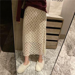 Straight-fit Midi Lace Skirt