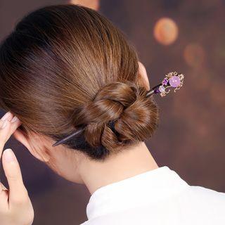 Retro Gemstone Bead Wooden Hair Stick