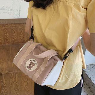 Two-tone Applique Crossbody Bag