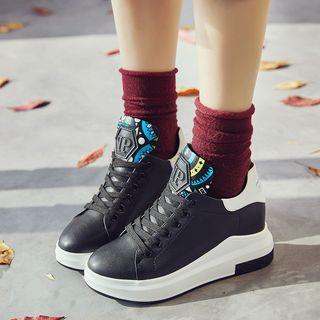 Hidden Wedge Panel Lace-up Oxfords