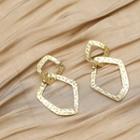 Geometric Alloy Dangle Earring 1 Pair - S925 Silver Earrings - Gold - One Size