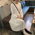 Long-sleeve Midi Chiffon Dress As Shown In Figure - One Size