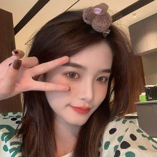 Rabbit Hair Clip 1 Pc - Rabbit Hair Clip - Brown - One Size