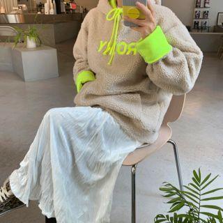 Neon-trim Sherpa-fleece Hoodie