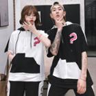 Couple Matching Short-sleeve Question Mark Print Hoodie / Lettering Sweatpants