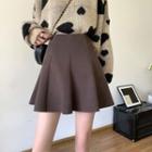 Woolen High-waist A-line Mini Skirt