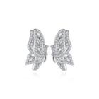 Fashion And Elegant Butterfly Cubic Zirconia Stud Earrings Silver - One Size