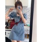 Short-sleeve Denim Mini Dress / Top