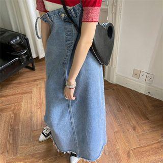 High-waist Sleeveless Denim Dress