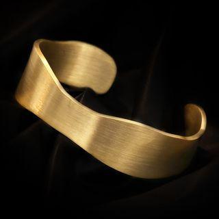 Asymmetrical Wide Bangle Gold - One Size