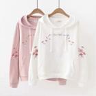 Floral Embroidered Hoodie / Mock Two-piece Sweatshirt