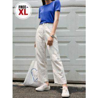 High-rise Linen Blend Pants