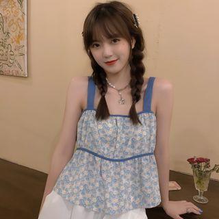 Contrast Trim Floral Camisole Top