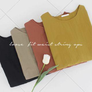 Drawcord Cotton Midi Dress