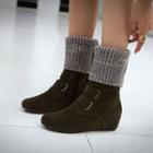 Knit Hidden-wedge Short Boots