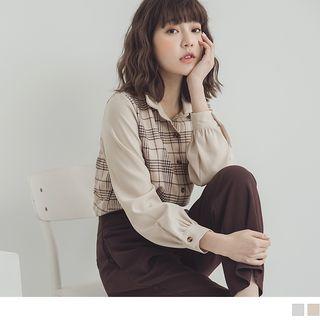 Check Panel Long Sleeve Shirt
