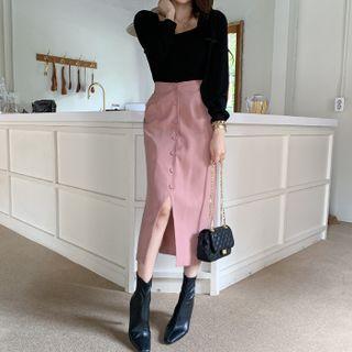 Button-up Long Mermaid Skirt