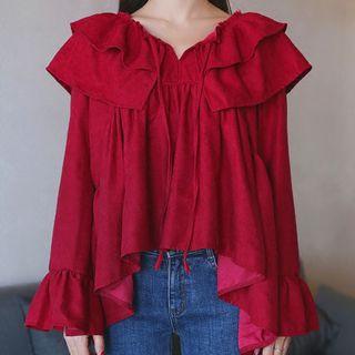 Bell-sleeve Corduroy Blouse