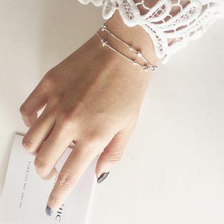 925 Sterling Silver Layered Bracelet 925 Sterling Silver - As Shown In Figure - One Size