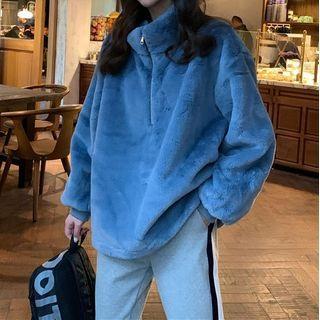 Half-zip Furry Sweatshirt