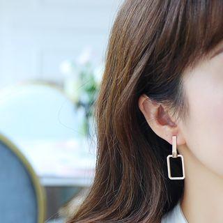 Perforated Dangle Earring 1 Pair - Stud Earrings - Hollow Rectangle - One Size