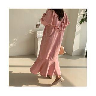 Flounced Long Pullover Dress