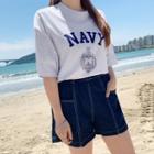 Navy Varsity Letter T-shirt